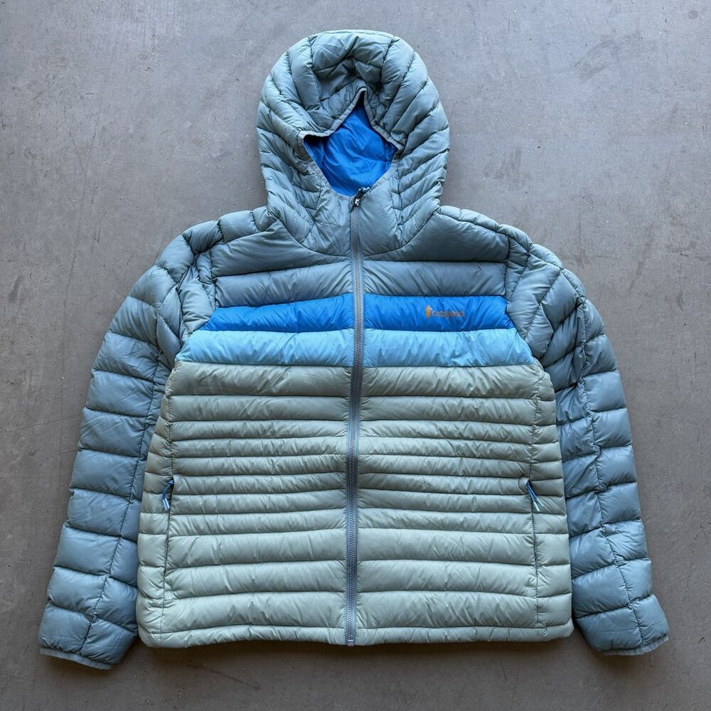 Cotopaxi Fuego Down Jacket Women's XL Teal Goose 800-Fill Hooded Puffer Coat